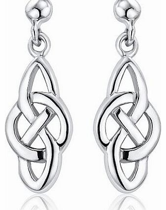 Silver Ladies Celtic Knot & circle drop Earrings
