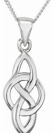 Silver Ladies Celtic knot & circle pendant + 46cm Curb chain