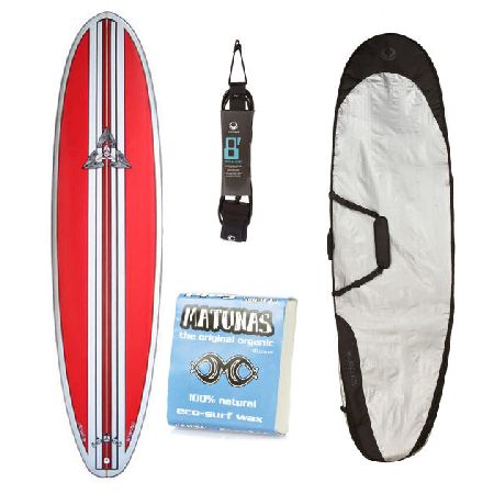 O`Shea Red EPS Mini Mal Surfboard Package - 7ft 6