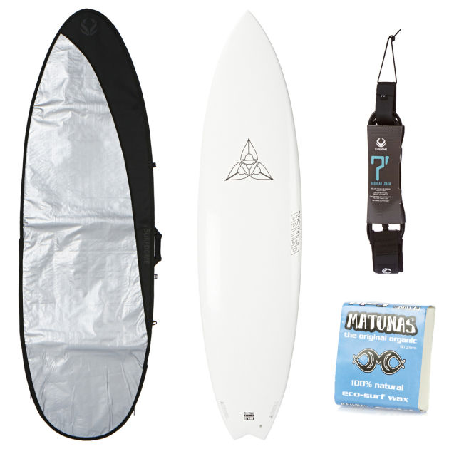 O`Shea White EPS Fat Boy Surfboard Package - 6ft