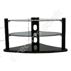 OSI Luxury Oval Black Glass TV Stand Up To 40 Inch