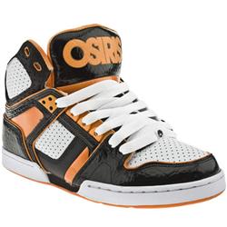 Male Nyc 83 Bronx Ultra Leather Upper Fashion Large Sizes in Black and Orange