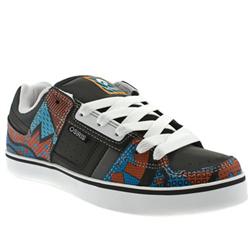 Male Osiris Tron Se Leather Upper Fashion Trainers in Black and White