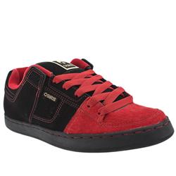Male Osiris Tron Se Suede Upper Fashion Trainers in Black and Red