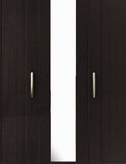 Oslo 3 Door Wardrobe With Mirror - Black