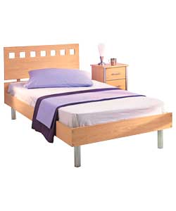 Beech Single Bed with Sprung Mattress