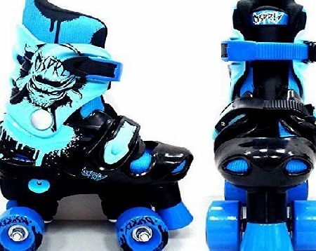 Osprey NEW EXCLUSIVE ELECTRIC BLUE OSPREY BOYS QUAD SKATES KIDS ROLLER BOOTS ADJUSTABLE 3 SIZES (ELECTRIC BLUE 13-3)