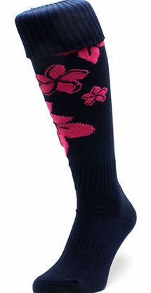  Flower Power Football Socks Navy / Pink