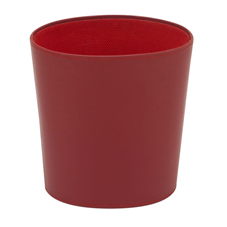 Bin Waste Paper Oval Faux Leather Red