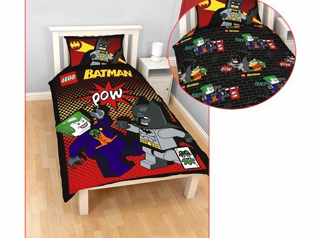 Other Character Lego Batman Joker Pow Reversible Panel Single Duvet Cover