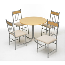 Other Dining Set Round Natural Effect 5piece