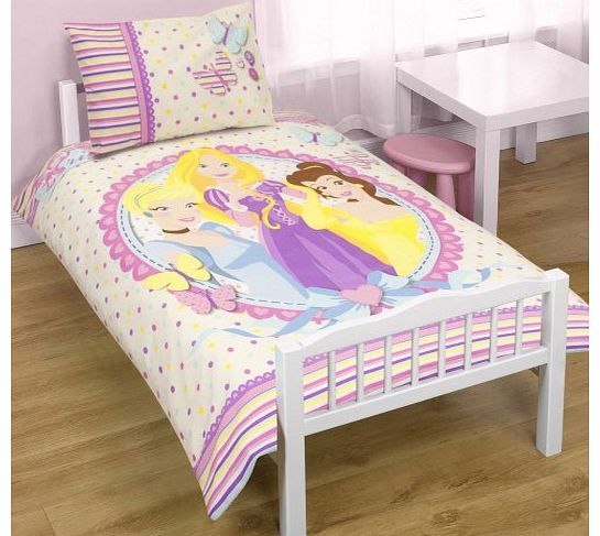 Disney Princess Locket Girls Toddler Junior Cot Bedding Duvet Quilt Cover Set