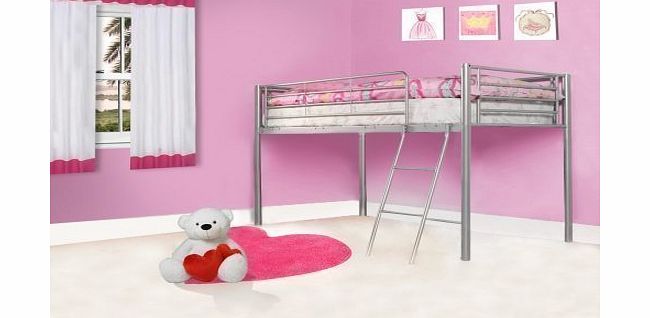 Other Kids Metal Bunk Bed Mid Sleeper Cabin Silver Single Bed Frame 3ft New