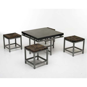 Modular Coffee Table with 4 Stools