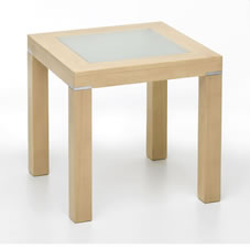 Rose Frosted Glass Side Table