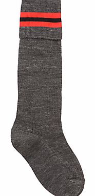 Other Schools School Knee Length Day Socks, Grey/Red