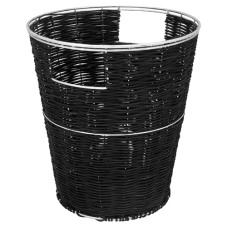 Other Wicker and Chrome Waste Paper Basket Chocolate