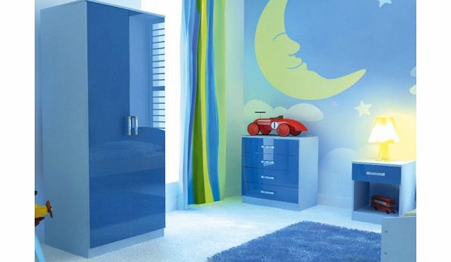 blue high gloss bedroom furniture