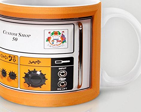 ouliyou Funny Novelty Mug for Work - Retro Orange Guitar Electric Amp Amplifier Mug