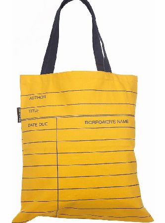Out Of Print Yellow Library Card Canvas Tote Bag from Out Of
