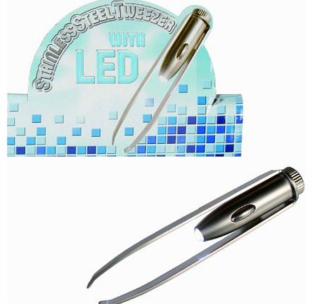 Stainless Steel Tweezers with LED Light - Ladies Perfect Ideal Christmas Present / Gift / Stocking Filler Ideal Gift for The Gardener