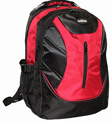 Outback 17`` Laptop Rucksack A4 College Ipad Camping Hiking Bag Backpack Hand Luggage (17 Inch, Red)
