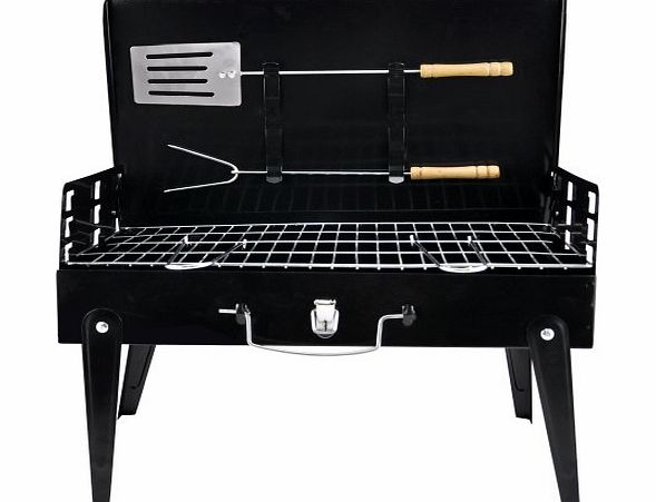 outdoortips  Folding Portable Outdoors BBQ Charcoal Barbecue Grill With Tools