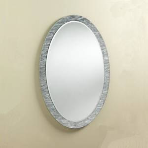 Oval Bathroom Mirror with Ripple Effect Border