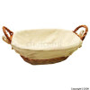 Oval Embroidered Lining Bread Basket