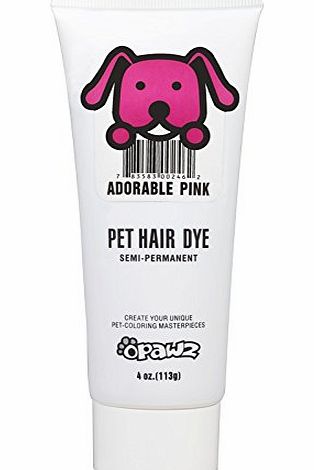 DOG HAIR DYE GEL - 9 new bright, fun shades (Black, Blue, Brown, Green, Orange, Pink, Purple, Red, and Yellow) Semi-permanent, completely non-toxic and safe (Pink)