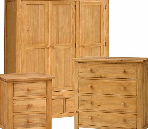 Oxbury Pine Triple Wardrobe Bedroom Set 241.024