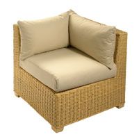 Oxford Corner Chair Honey with Half Panama Cushions Natural