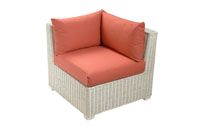 Corner Chair White with Half Panama Cushions Serena
