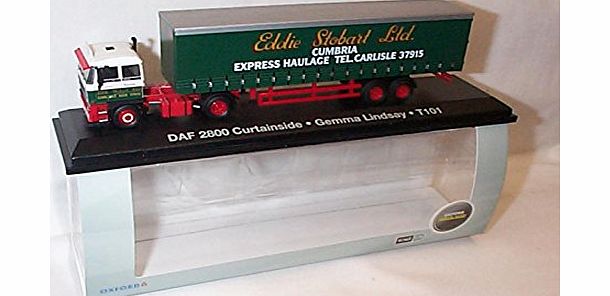 oxford haulage eddie stobart DAF 2800 gemma lindsay curtainside lorry 1.76 scale diecast model