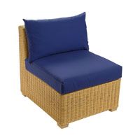 Oxford Standard Chair Honey with Half Panama Cushions Blue