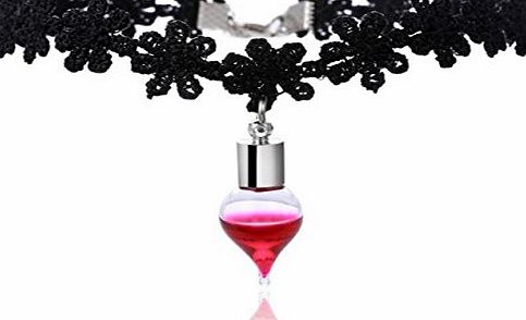 Oyedens Halloween Plasma Bottle Pendant Necklace Gothic Lace Choker