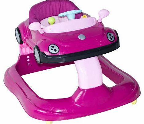 Baby Car Activity Walker Pink c/w Toys and Play Tray