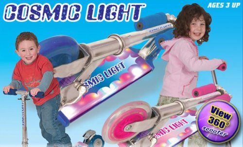 Ozbozz Blue Cosmic Light Flashing Deck Scooter (SV5964)