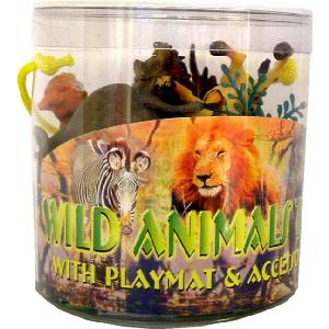 Ozbozz Tub Of Wild Animals With Playmat