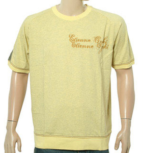 Yellow T-Shirt with Brown Sewn Logo