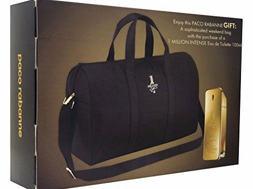 Paco Rabanne 1 Million For Men by Paco Rabanne Intense EDT Spray 100ml   Weekend Bag Giftset