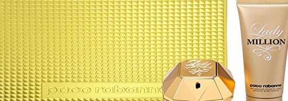 Paco Rabanne Lady Million Gift Set with 80 ml Eau De Parfum Spray and 100 ml Body Lotion