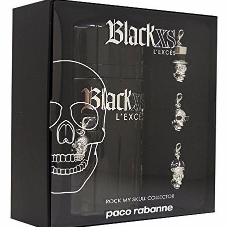 XS Black For Men by Paco Rabanne LExecs EDT Spray 100ml + Skull Collection Giftset