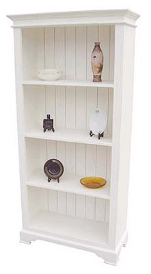 painted White Bookcase 73.25in x 35.5in Open