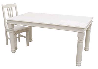 painted WHITE DINING TABLE 5FT KRISTINA