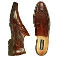 Dark Brown Italian Hand Made Leather Wingtip Loafer Shoes