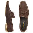 Pakerson Dark Brown Italian Hand Made Suede Leather Tassel Loafer Shoes