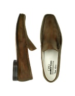 Dark Brown Italian Handmade Leather Loafer Shoes