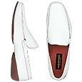 Pakerson Handmade Italian White Leather Loafer Shoes