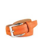 Pakerson Mens Orange Hand Painted Italian Leather Belt